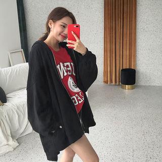 Oversized Cotton Zip Hoodie