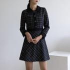 Tweed Checked A-line Dress