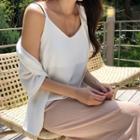Set: Short-sleeve Cardigan + Camisole Top