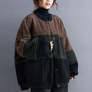 Fleece Color-block Coat
