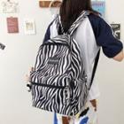 Cow Printed Canvas Backpack