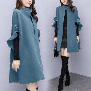 Elbow-sleeve Ruffle Coat
