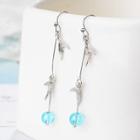 Faux Crystal Mermaid Tail Dangle Earring 1 Pair - White Gold - One Size