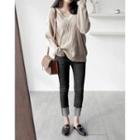 Fleece-lined Cuff-hem Jeans