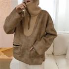 Reversible Fleece Sweatshirt Khaki - One Size