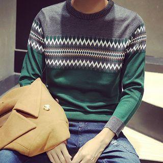 Color Block Patterned Sweater