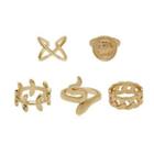 Set: Alloy Ring (assorted Designs) 0313 - Gold - One Size