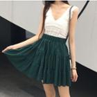 V-neck Tank Top / Tiered A-line Skirt