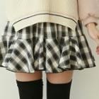 Flounced Plaid Miniskirt