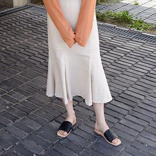 Zip-back Linen Mermaid Skirt