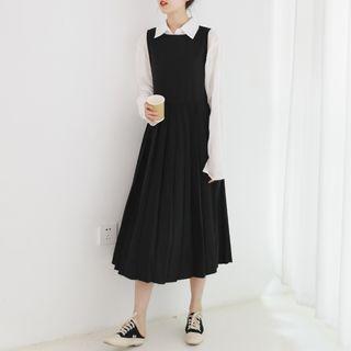 Pleated Tank Dress Black - One Size