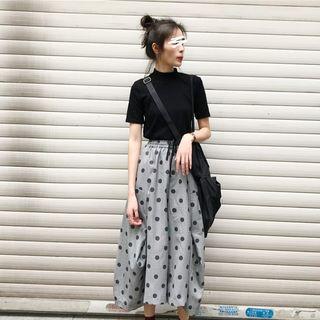Short-sleeve T-shirt / Dotted Wide Leg Pants