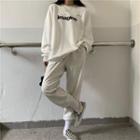Letter Loose-fit Sweatshirt/ Jogger Pants