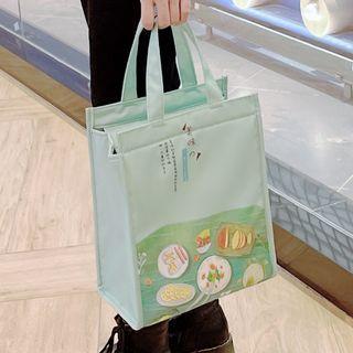 Print Insulated Lunch Bag Picnic - Blue - L