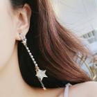 Non-matching Faux Pearl Star Dangle Earring As Shown In Figure - One Size