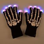 Skeleton Print Led Gloves