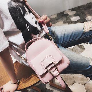 Faux-leather Ring Detail Strap Backpack