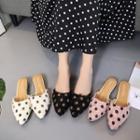 Dotted Low Heel Mules