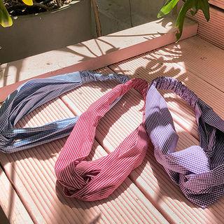 Knotted Gingham Fabric Hair Band