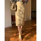 H-line Midi Wrap Skirt Dark Beige - One Size