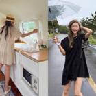 Puff-sleeve Tiered T-shirtdress