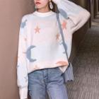 Moon & Star Print Sweater
