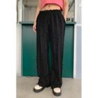 Drawstring Fringed Wide-leg Pants