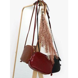 Pocket-front Faux-leather Shoulder Bag
