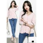 V-neck Layered Button Cardigan