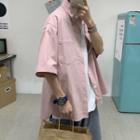 Elbow-sleeve Plain Shorts