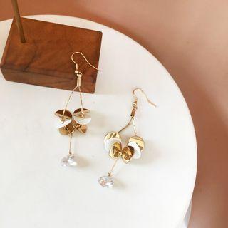 Alloy Disc Rhinestone Fringed Earring 1 Pair - Gold - One Size