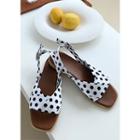 Polka-dot Flat-heel Slingback Sandals
