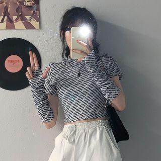Long-sleeve All Over Letter T-shirt