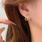 Rhinestone Layered Alloy Earring 1 Pair - Type A - Gold - One Size