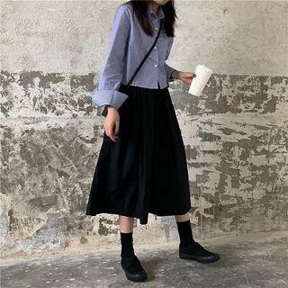 Pinstriped Crop Shirt / Crop Wide Leg Pants