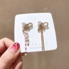 Couple Matching Rhinestone Drop Earring 1 Pair - Gold - One Size