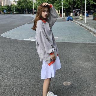 Mock Two Piece Sweatshirt Dress