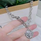 Face Necklace Silver - One Size