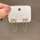 Bow Rhinestone Chain Alloy Earring Ndyz601 - Gold - One Size