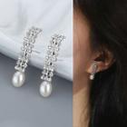 Faux Pearl Alloy Earring 1 Pair - Silver - One Size