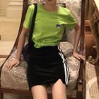 Set: Short-sleeve T-shirt + A-line Mini Skirt
