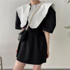 Retro Collar Puff Sleeve Mini Dress