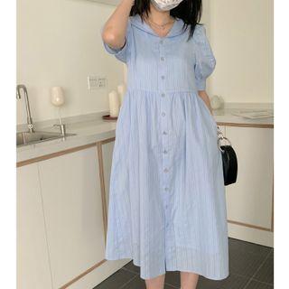 Puff Sleeve Oversized Shirtdress