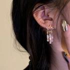 Star Rhinestone Fringed Earring 1 Pair - Star Rhinestone Fringed Earring - Gold - One Size