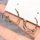 Metal Bead Hoop Earring 1 Pair - As Shown In Figure - One Size