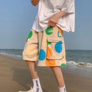 Dotted Wide Leg Cargo Shorts