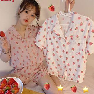 Set: Strawberry Short-sleeve Shirt + Shorts