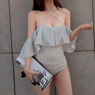 Plaid Halter Swimsuit