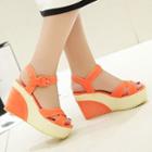 Two-tone Wedge Sandals