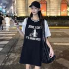 Elbow-sleeve T-shirt / Graphic Print Tank Top